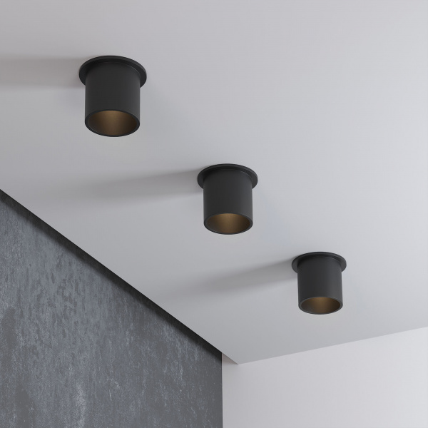 Светильник встраиваемый Moll GU10 чёрный 25005/01