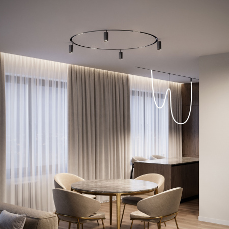 Slim Magnetic Трековый светильник для радиусного шинопровода 6W 4200K Intenso чёрный Ø 800мм 85183/01