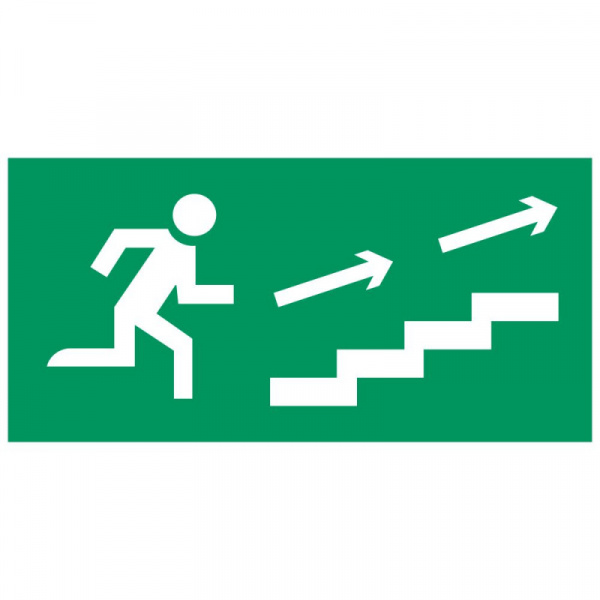 Аксессуар. Пиктограмма "Направление к эвакуационному выходу направо по лестнице вверх". Сигнум