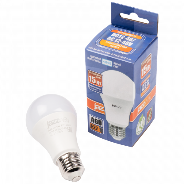 PLED-A60 МО 15w 4000K E27 DC12-48V/AC12-48V