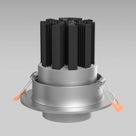 Встраиваемый светодиодный светильник с регулировкой угла освещения Zoom 15W 4200K серебро 9920 LED