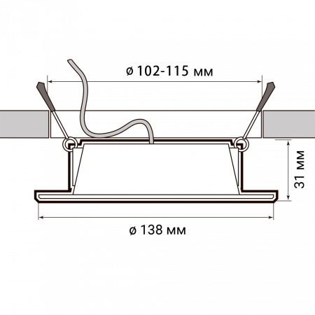 Светодиодный потолочный встраиваемый светильник PLED DL5 12W Wh 4000K IP40