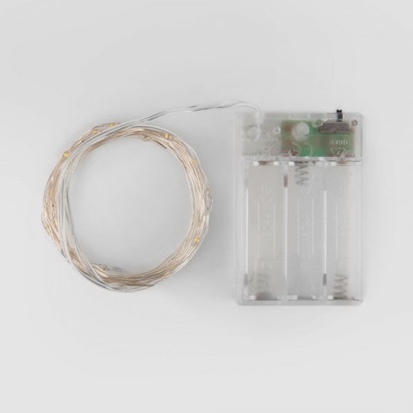 Гирлянда нить "Роса" белый на батарейках 3м IP20 400-006