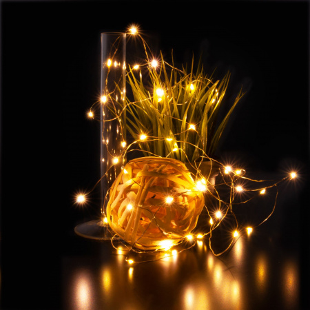 Гирлянда нить "Роса" теплый белый 5м IP20 400-007