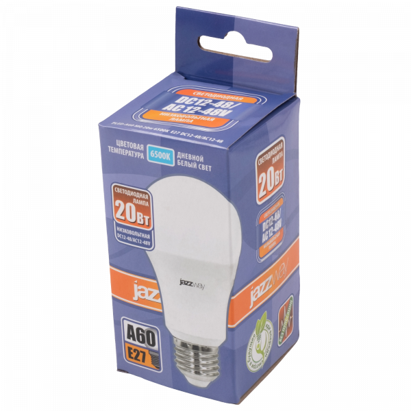 PLED-A60 МО 20w 6500K E27 DC12-48V/AC12-48V