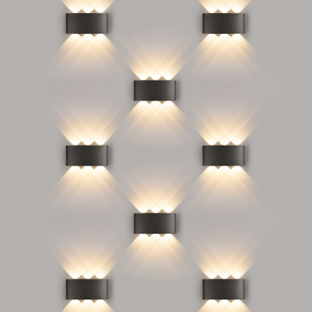 Уличный настенный светодиодный светильник 1551 TECHNO LED TWINKY TRIO черный 1551 TECHNO LED черный