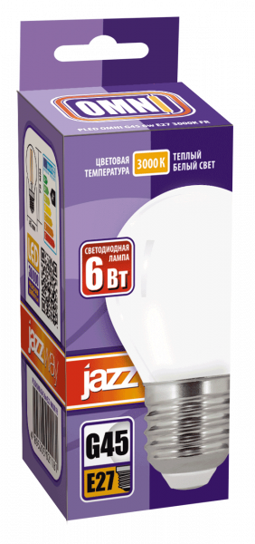 PLED OMNI G45 6w E27 3000K FR