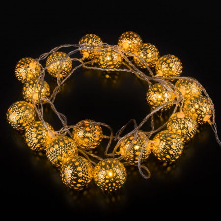 Гирлянда нить  золото/теплый белый с эффектом мерцания 2,8м IP20 400-003