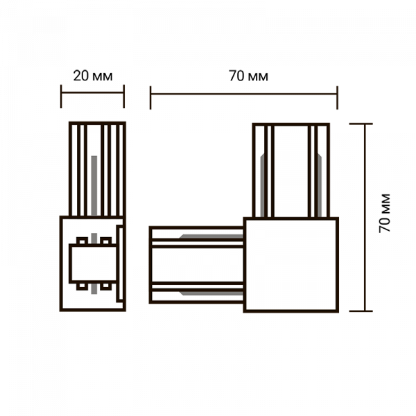 PTR CL-WH Коннектор белый L-обр.